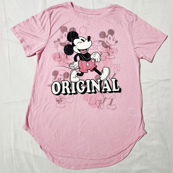 Girls Disney MICKEY Mouse Pink Bow T-Shirt Size M - Picture 2 of 8